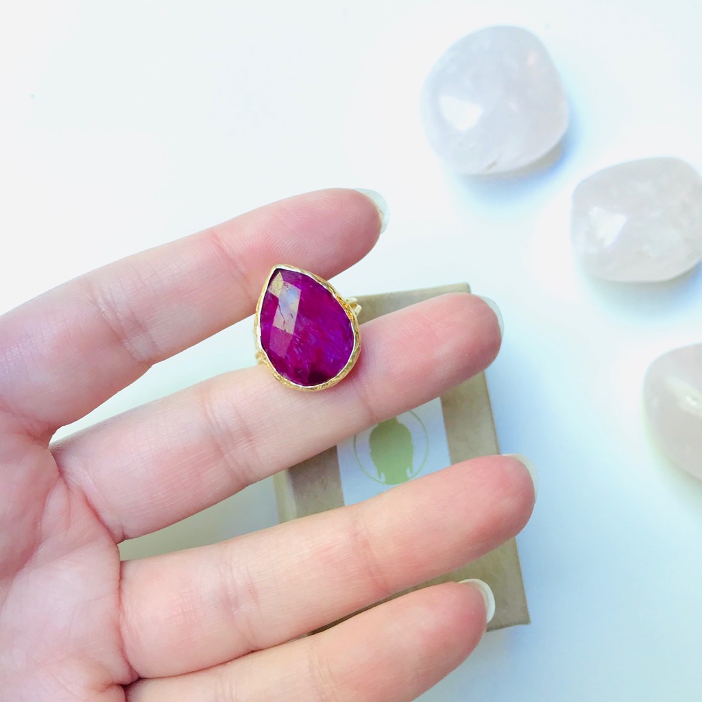 Ruby Multifaceted Gold Ring
